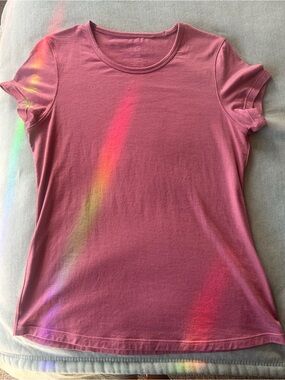 Woolx Women’s Short Sleeve Crewneck Tee in Powdered Rose